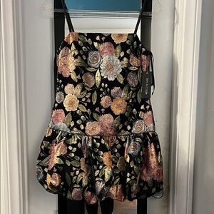 Floral Black Sleeveless dress